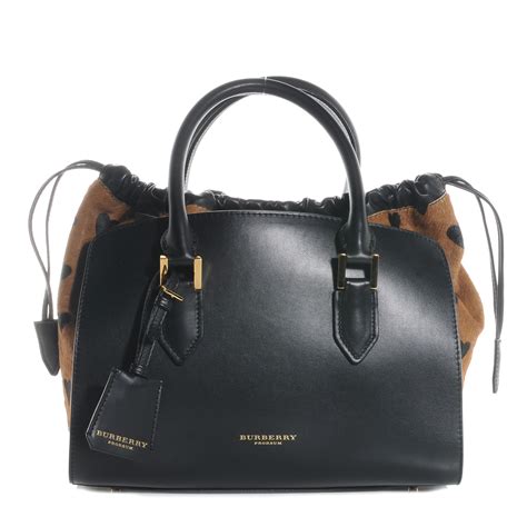 BURBERRY Prorsum Leather Calf Hair Dinton Small Satchel 